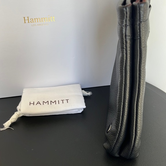 Hammitt Duke Triple Compartment Black Gunmetal Clutch EUC - Picture 3 of 11